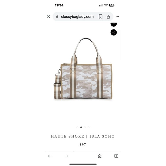 Haute Shore Isla neoprene tote with smaller bag NWT 97$ - Picture 9 of 11